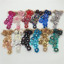 5pcs  Handmade Fashion luxury custom 3d flower patches embroidery rose lace applique for headband