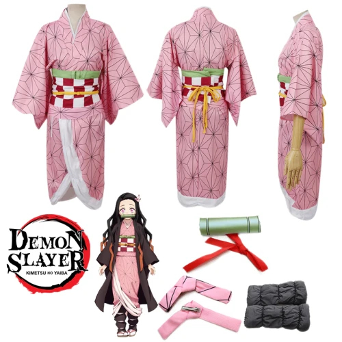 Kimetsu No Yaiba Demon Slayer Kids Cosplay Costume Halloween Carnival Gorgeous Funny Costume Nezuko Kids Wear