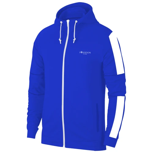 Men's Blue Interlock Fabric Hoodie Comfortable Sporty Joggers Tracksuit Set S-3XL