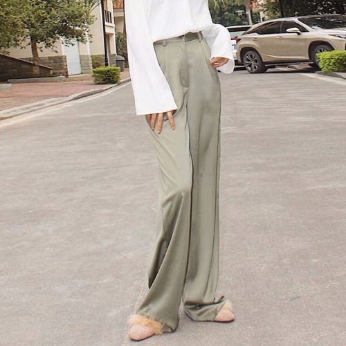 TWOTWNSTYLE Maxi Pants For Women High Waist Zipper Pocket Summer Big Large Size Long Trousers 2020 Fashion Elegant Clothing