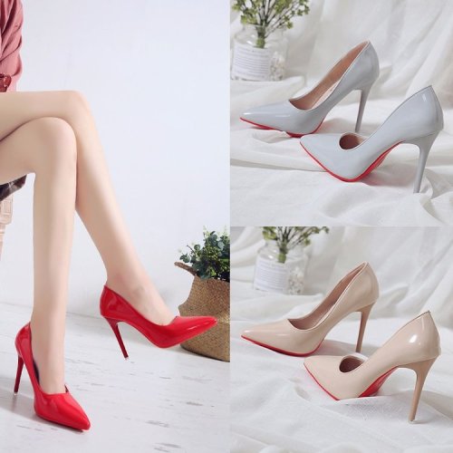 Single shoes women's new style women's shoes autumn European and American style pointed shallow mouth high heel women