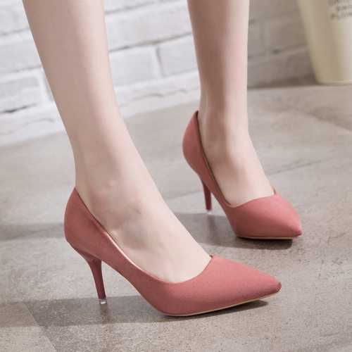 Fine With Single Shoes Black Elegant High Heels Plus Size Work Shoes Sexy Fashion Women's Shoes Career Office Shoes Pumps 43,44