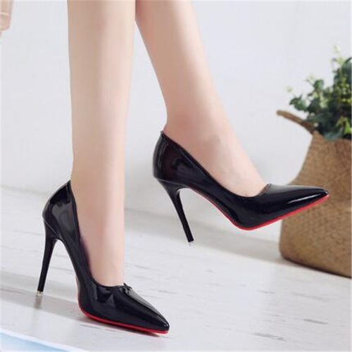 2019 new ultra high heels women's shallow mouth low toe shoes pointed female shoes stiletto work shoes women pumps