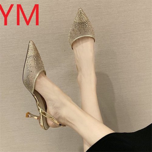 2020 Women's Pumps Crystal New Fashion Summer Shoes Net Pointed toe High Heel Shoe Ladies Wedding Party Shopping Pumps 34-39