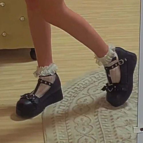 DORATASIA Big Size 35-43 Brand New women's Platform Pumps Cute Sweet High Heels Pumps Gothic Cosplay Lolita Wedges Shoes Woman