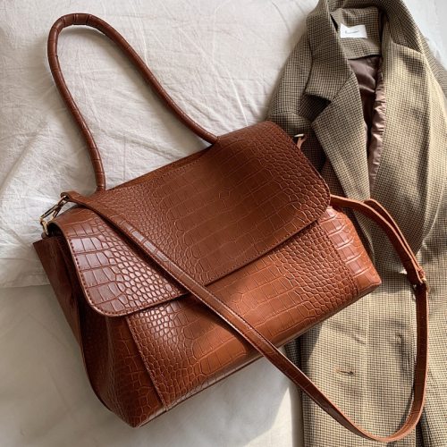 Designer Crocodile Pattern women handbag Large Capacity  Shoulder Bags for female 2021 Casual Totes Pu Leather messenger bag