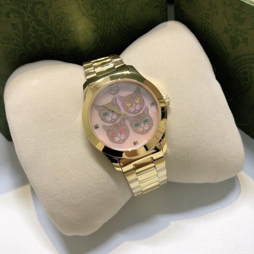 Gucci latest cat-shaped face 38mm 316 stainless steel ladies watch