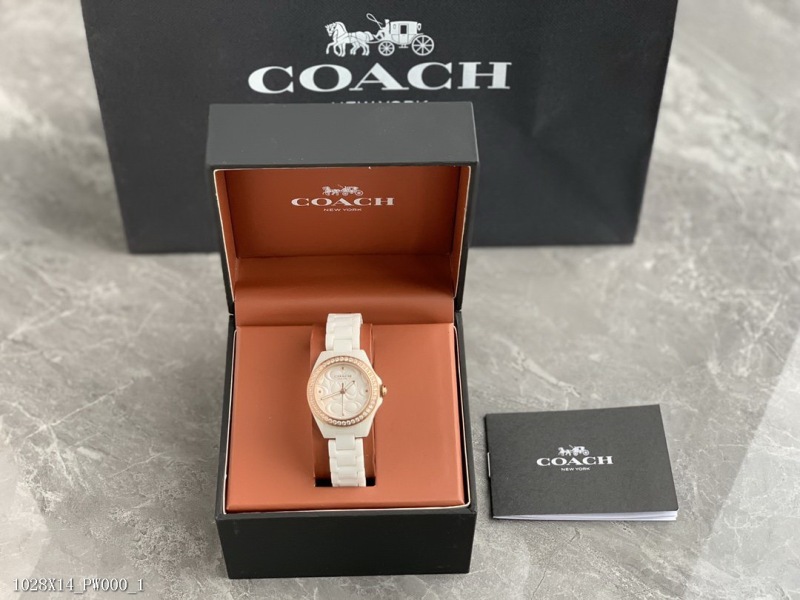 coach rose gold quartz watch