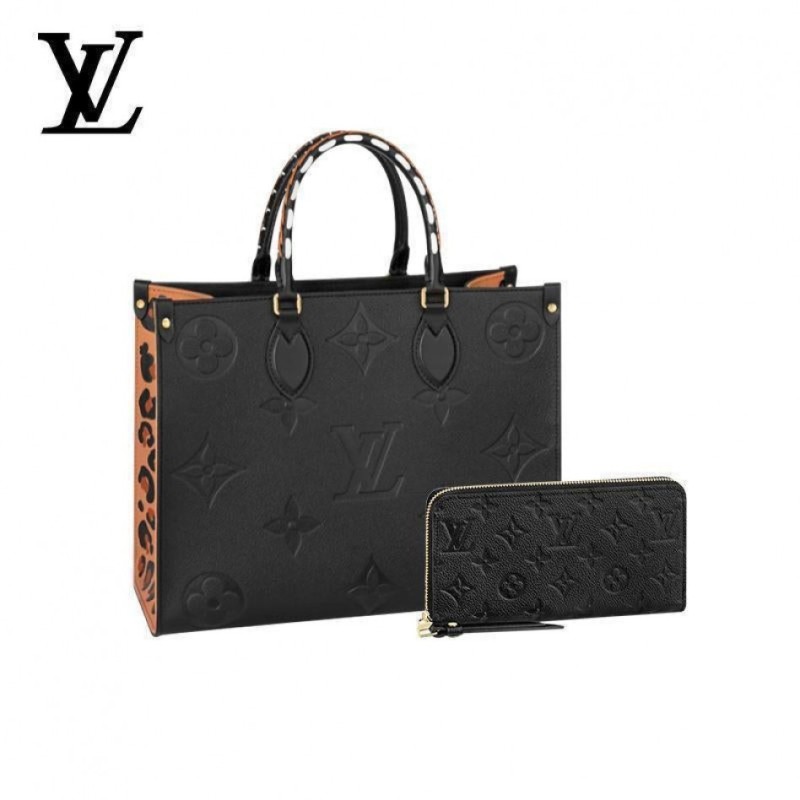 Louis Vuitton on the go mm long wallet - belt - 2 point set