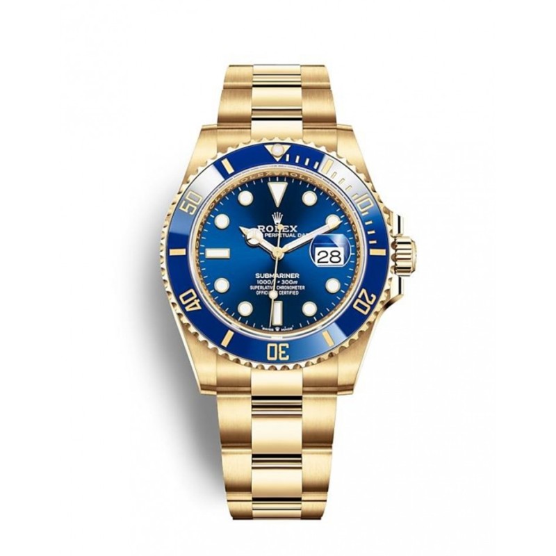 126618 submariner date oyster, 41 mm, yellow gold