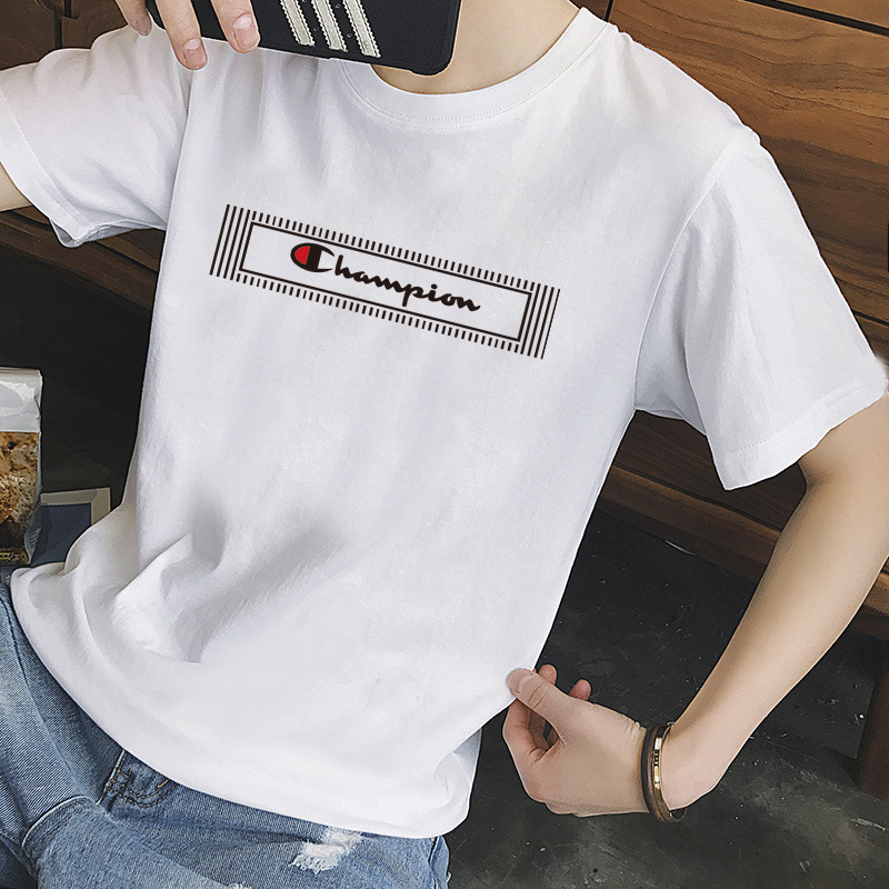 Champion Letter printed T-shirt Round neck pullover top Summer T-shirt Trend top Comfortable breathable top for men and women