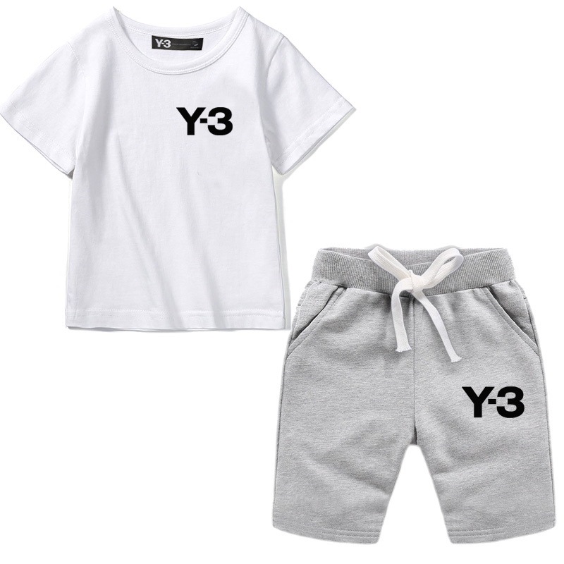 Y-3 Printed Suits Children's Clothing Children's Suits Short Sleeve Shorts Suits Casual Clothes Class Wear