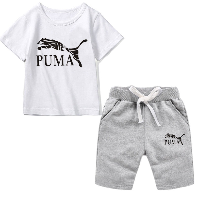 Puma Kids Suits Casual Suits Two Piece Suits Summer Suits Short Sleeve Shorts Suits