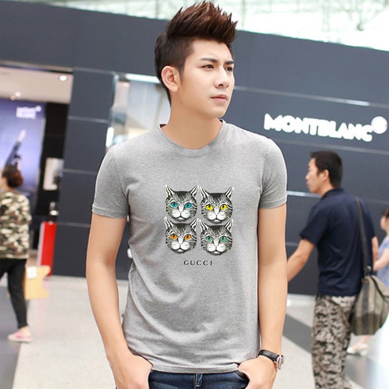 Gucci short-sleeved casual summer new round neck sports cotton T-shirt short-sleeved fashion all-match top trend