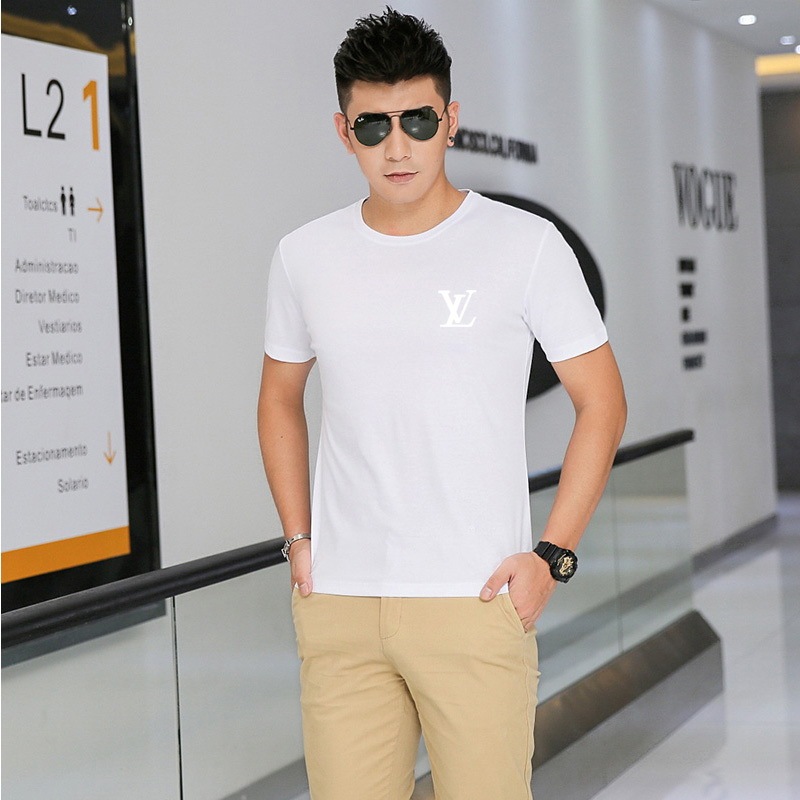 LV LOUISVUITTON short-sleeved summer new casual letter printing round neck sports cotton T-shirt short-sleeved fashion all-match top