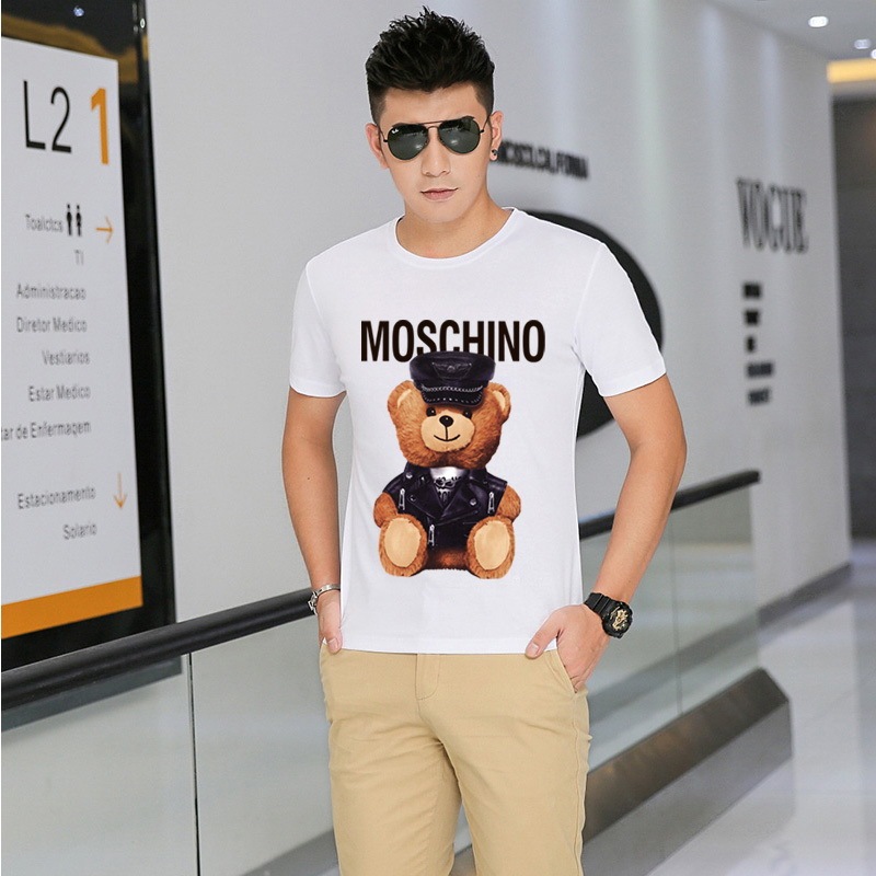 moschino short-sleeved summer new casual teddy bear print round neck sports cotton T-shirt short-sleeved fashion all-match top