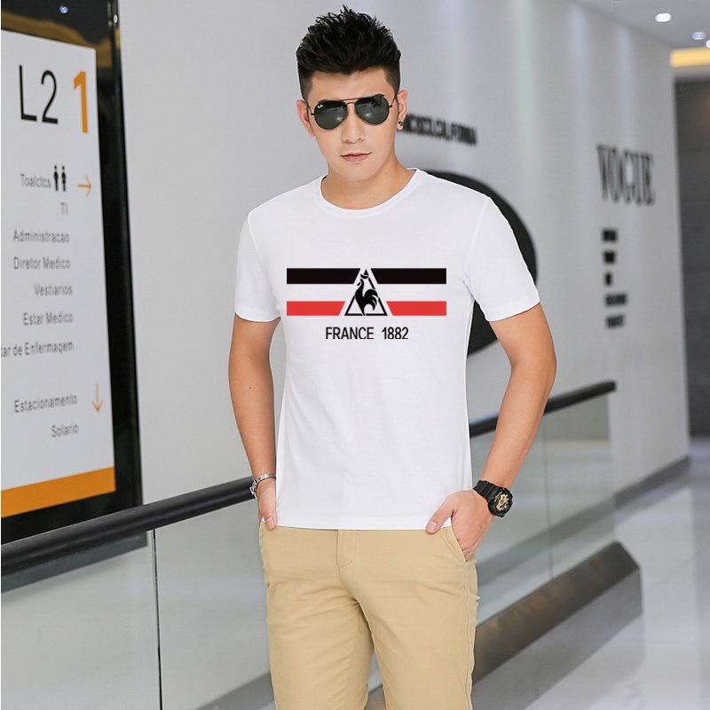 LeCoqSportih summer cotton T-shirt short-sleeved sports fashion printing simple short-sleeved classic new casual top round neck breathable all-match short-sleeved tide 在Google翻译中打开 • 反馈