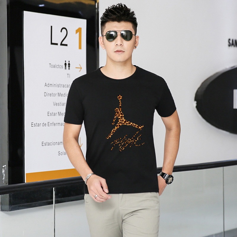 Jordan summer short-sleeved sports cotton T-shirt fashion printing simple short-sleeved new casual top round neck breathable all-match short-sleeved