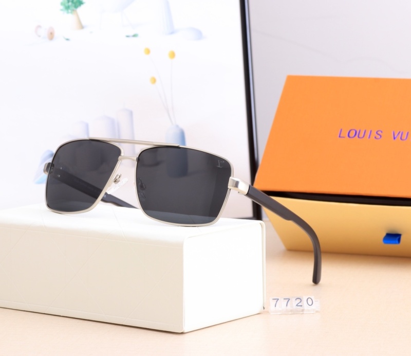 Louis Vuitton Versatile Summer Sunscreen and Dustproof Sunglasses Sunglasses Tempered Glass Lenses Anti-UV Popular Anti-UV