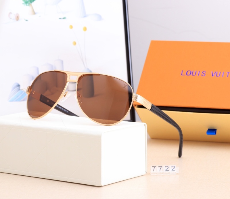 Louis Vuitton Birthday Gifts Summer Sunscreen and Dustproof Sunglasses Beach All-match Sunglasses Tempered Glass Lenses Anti-UV Popular