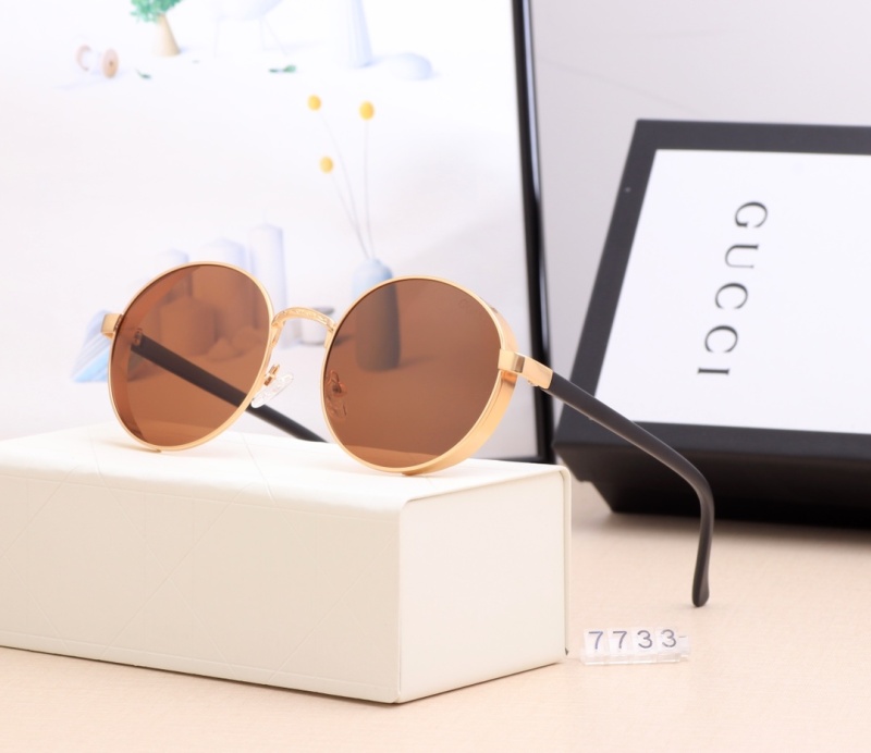 GUCCI Sunglasses Sunglasses Street Shooting Round Face Big Face Thin Boutique Accessories Fashion Items Popular Personality Wear