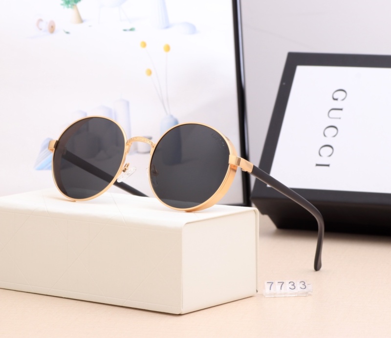 GUCCI Sunglasses Sunglasses Street Shooting Round Face Big Face Thin Boutique Accessories Fashion Items Popular Personality Wear