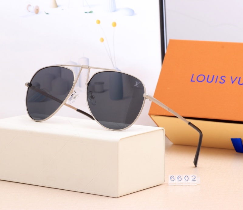 Louis Vuitton Anti-UV Sunglasses Beach Versatile Slim Sunglasses Tempered Glass Lenses Fashion Items Popular