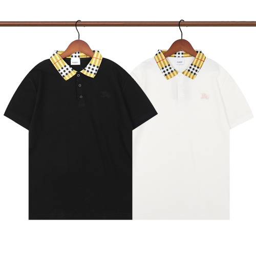 Burberry Men's Short Sleeve Polo Shirts Short Sleeve T-Shirts Fashion Lapel Tops
