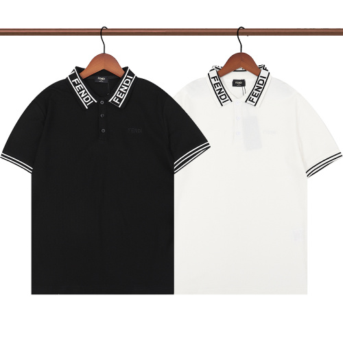 FENDI Short Sleeve Polo Shirt Short Sleeve T-Shirt Fashion Lapel Top Men's