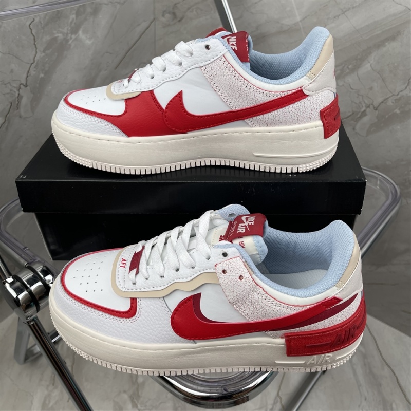 Genuine two-layer leather Nike macarone Air Force 1 AF1 deconstruction double hook sneaker C ci0919-108 size: 36-4