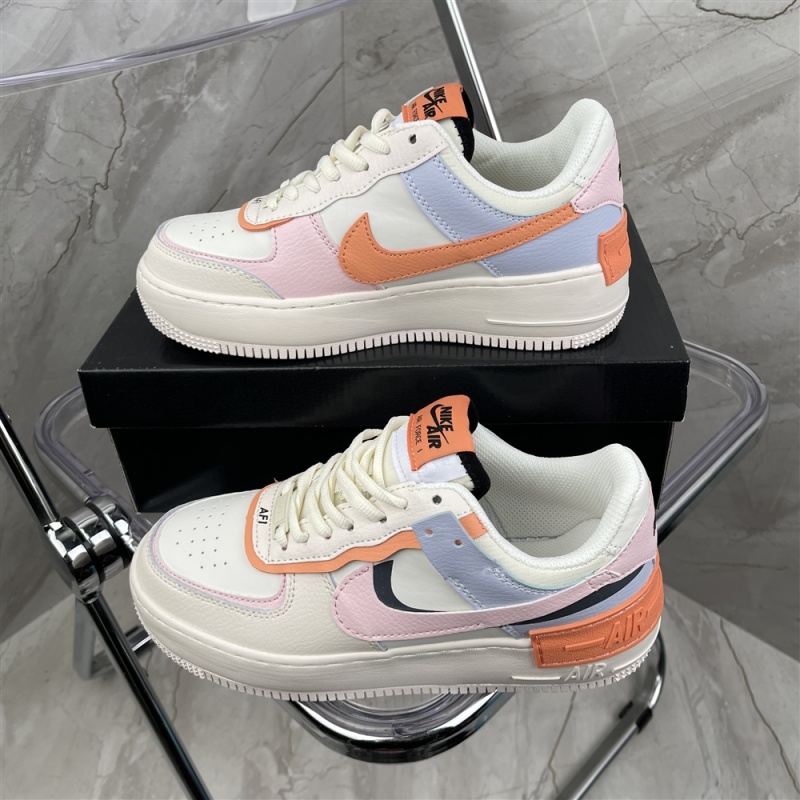 Genuine two-layer leather Nike macarone Air Force 1 AF1 deconstruction double hook sneaker C ci0919-111 size: 36-4