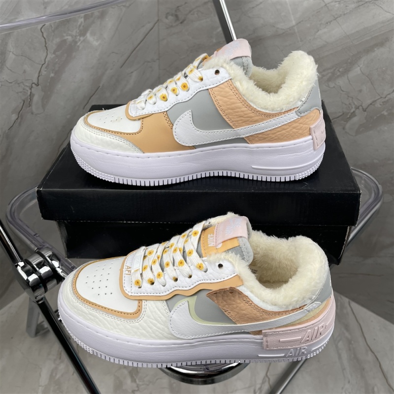 Fluffy real label double skin Nike macarone Air Force 1 AF1 deconstruction double hook sneaker C ck3172-002 size: