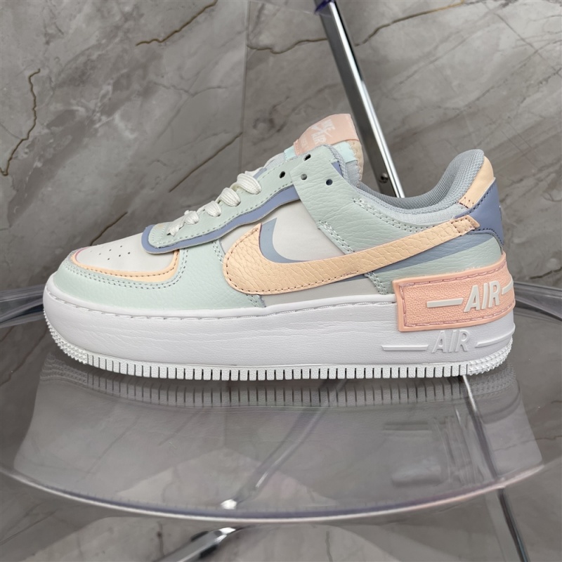 Genuine two-layer leather Nike macarone Air Force 1 AF1 deconstruction double hook sneaker C cu8591-104 size: 36-4