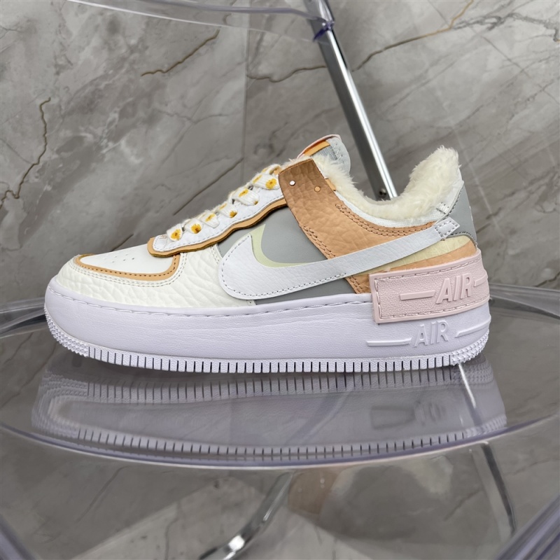 Fluffy real label double skin Nike macarone Air Force 1 AF1 deconstruction double hook sneaker C ck3172-002 size: