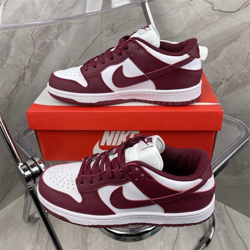 Genuine two-layer leather Nike Dunk Low Nike Dunk wine red Bordeaux women's low top casual board shoes dd1503-108 size: 36-45