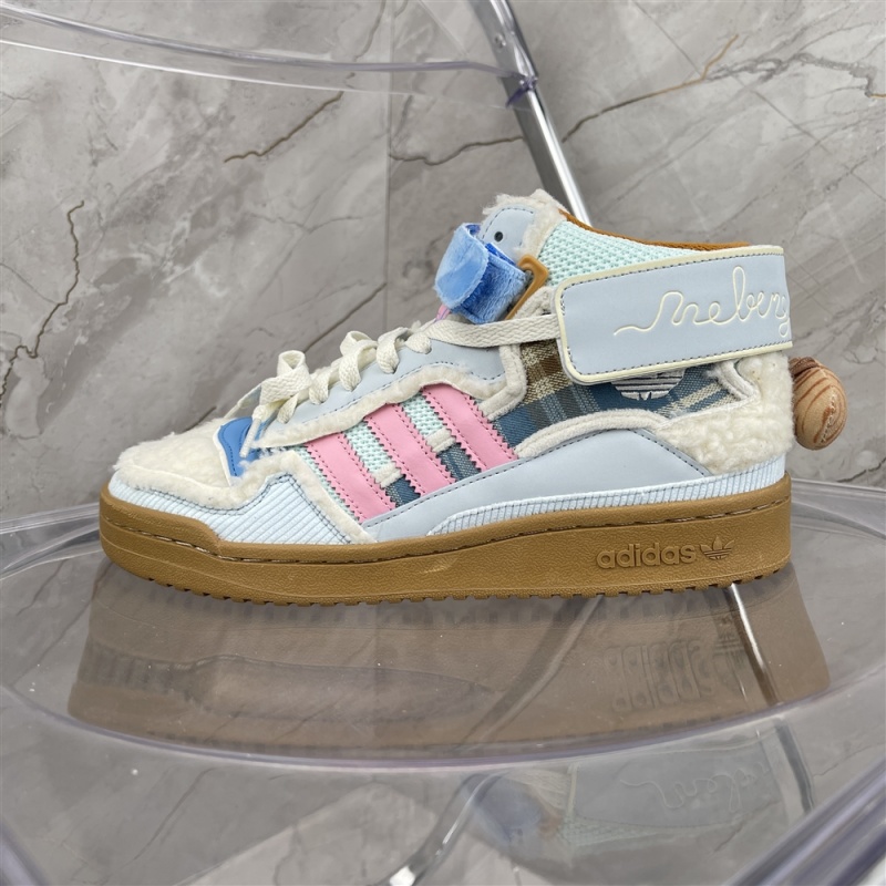 Top quality Adidas forum MS co branded light blue pink dog rabbit co branded medium top board shoes gw8921 size: 35-44 half size
