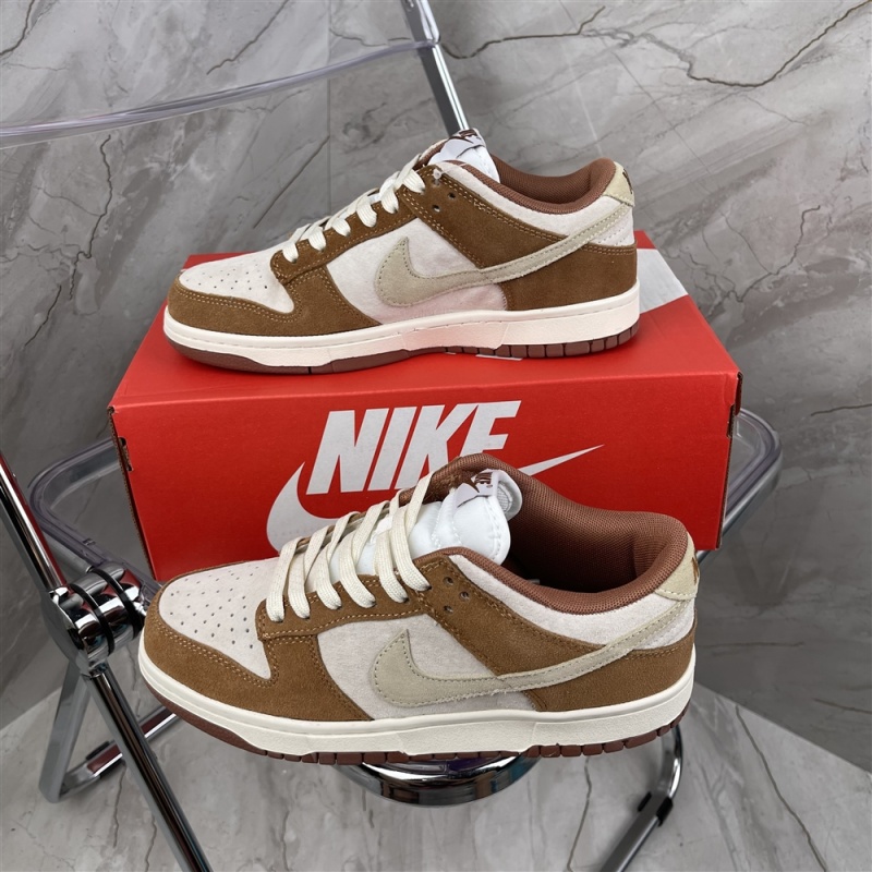 Top two leather Nike Dunk Low White Brown wheat Mocha suede low top board shoe dd1390-100 size: 36-45 half size