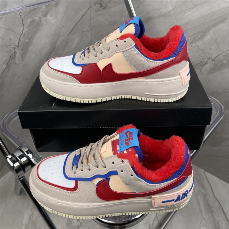 Fluffy real label double skin Nike macarone Air Force 1 AF1 deconstruction double hook sneaker C cu8591-100 size: