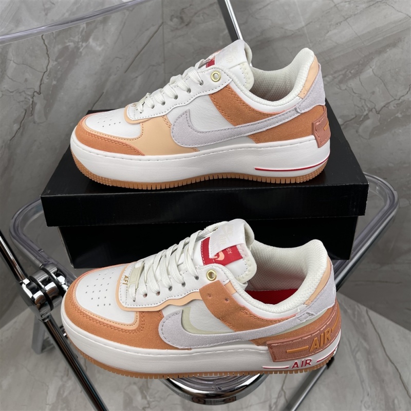 Genuine two-layer leather Nike macarone Air Force 1 AF1 deconstruction double hook sneaker C dm8157-700 size: 36-4