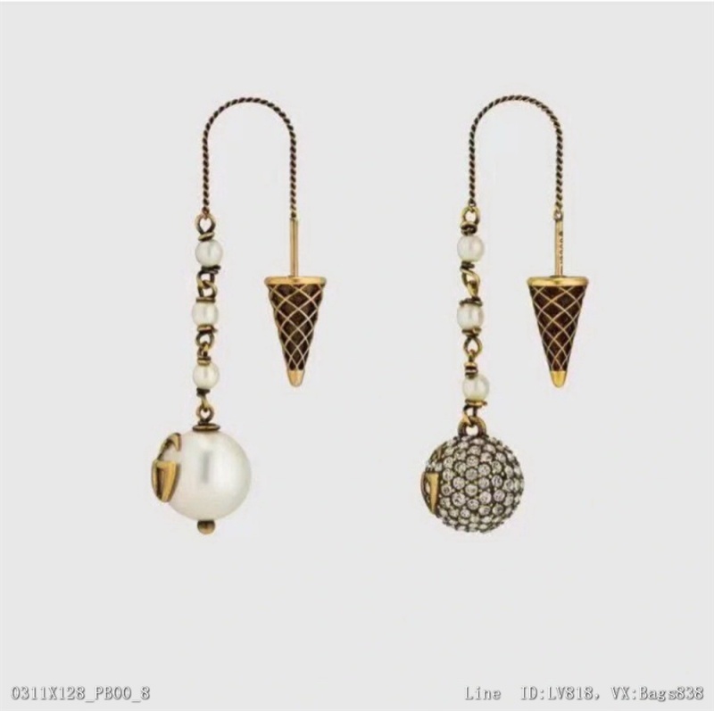 00010_ X128PB00_ 299gucci Gucci's latest ice cream series sweet cone Tassel Earrings are customized according to the original version of the counter