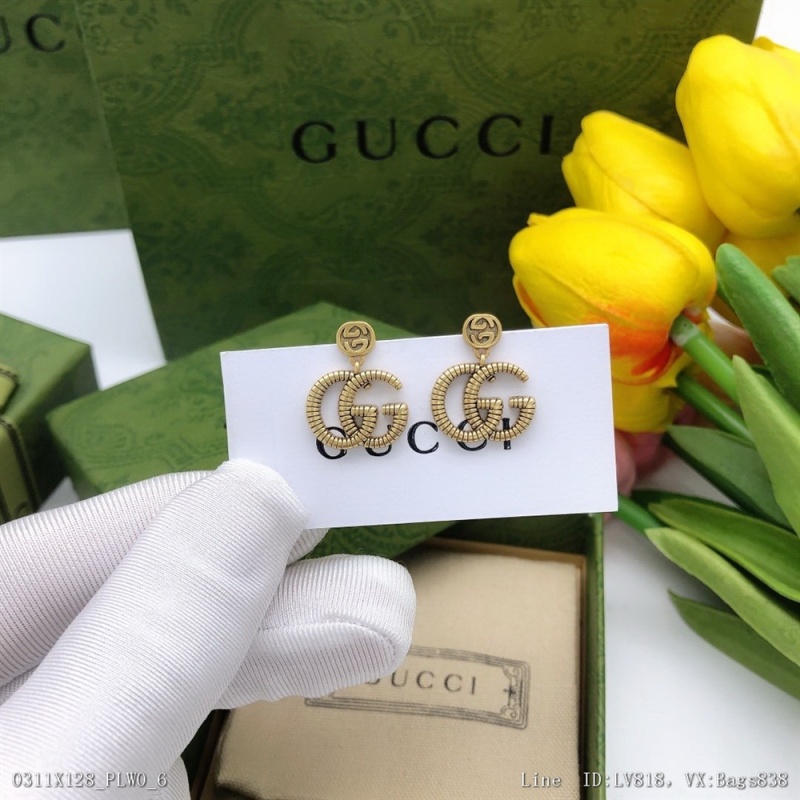 00041_ X128PLW0_ Ged0129gucci Gucci new double g interlocking Earrings