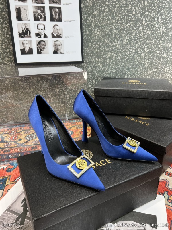 00139_ Versace fabric silk lining sheepskin heel height 105cm outsole leather outsole size 3542404
