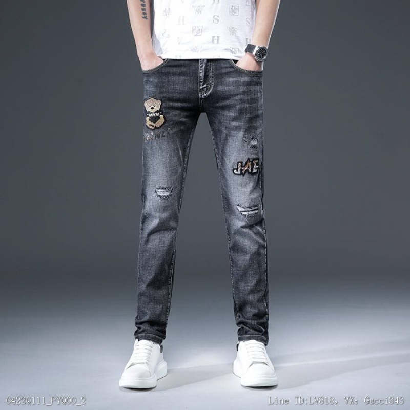 00312_ Q111PYQ00_ Lv2022 spring and summer new top imported original jeans original heavy industry to create original hardware accessories