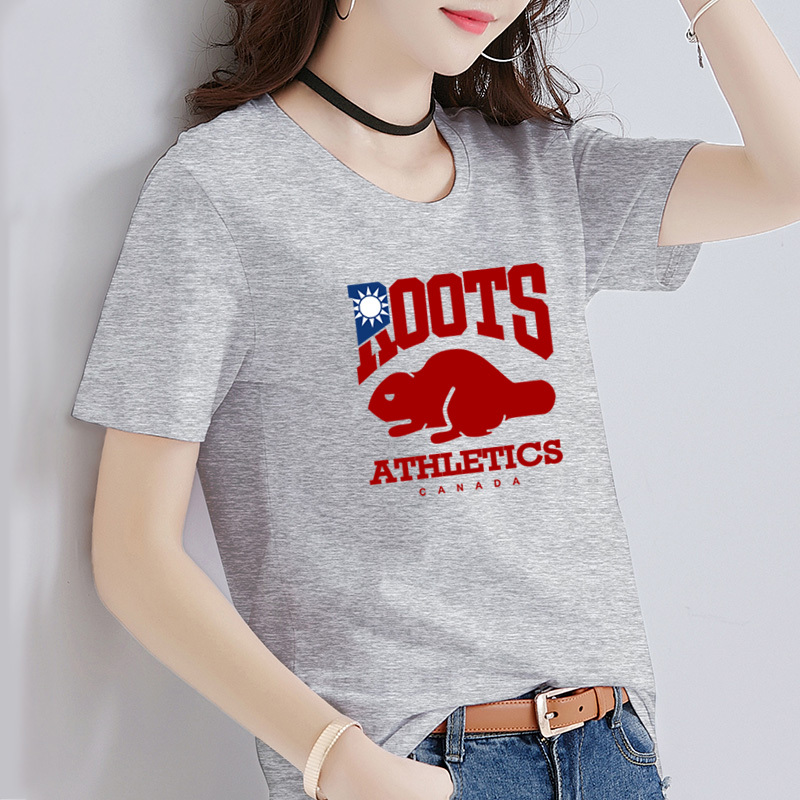 couple models short sleeve Short T T-shirt Breathable and sweat-wicking girlfriend outfit Roots 2022 new Sports and leisure teenager