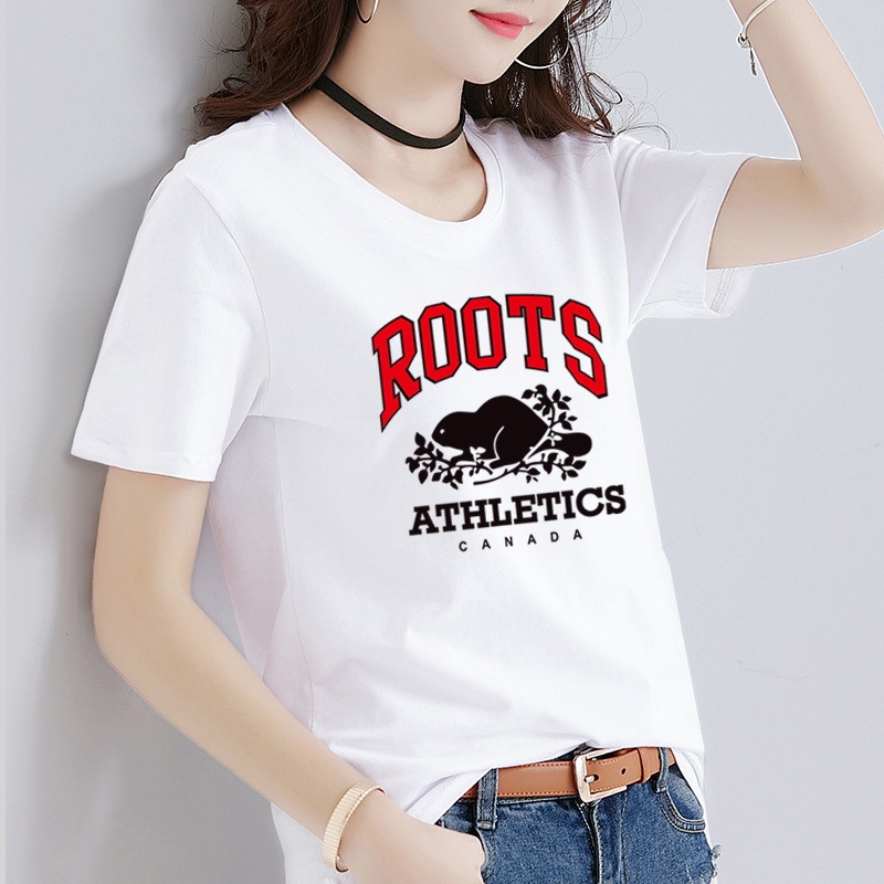 couple models short sleeve Short T T-shirt Breathable and sweat-wicking girlfriend outfit Roots 2022 new Sports and leisure teenager