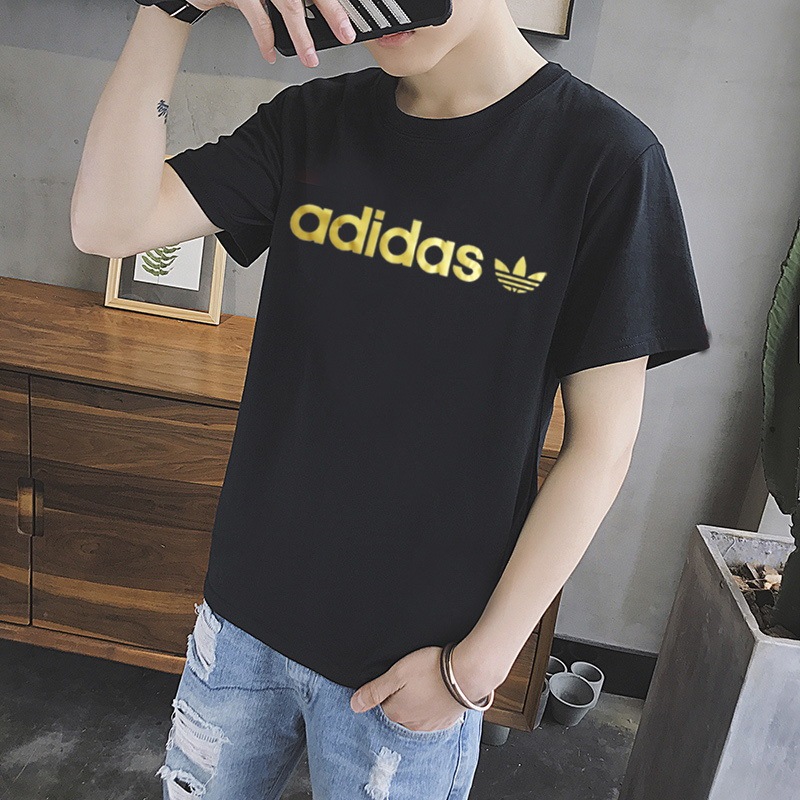 Adidas New Tops Short Sleeve T-Shirts Summer T-Shirts Sports Tops Cozy Tops Unisex Trend All-match T-Shirts Round Neck Pullover Tops