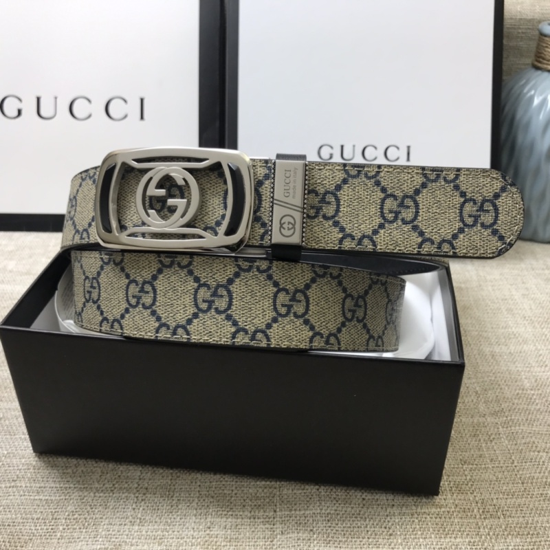 Gucci first layer calfskin automatic buckle belt