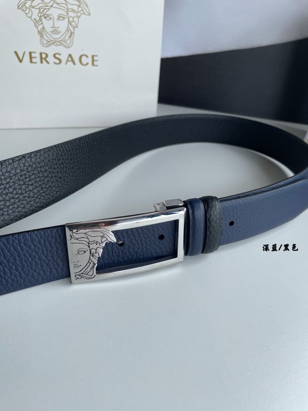 Versace steel Medusa hollow metal buckle belt