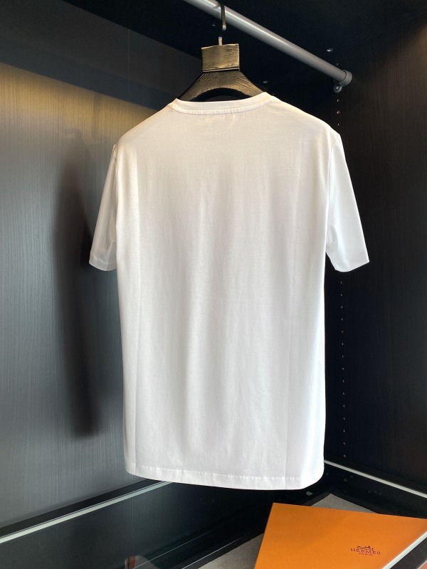 He*mès New graphic mercerized cotton round neck T-shirt