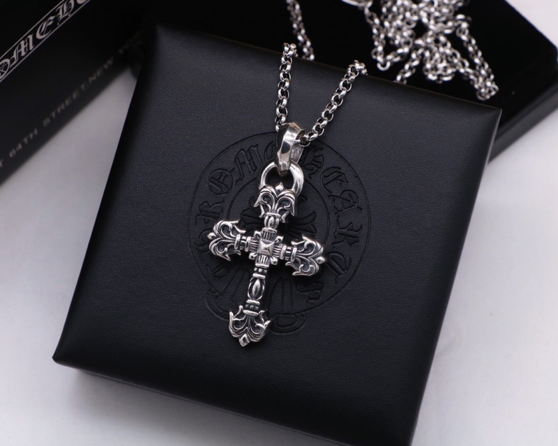 C*hrome H*earts Sterling silver Flame Cross pendant